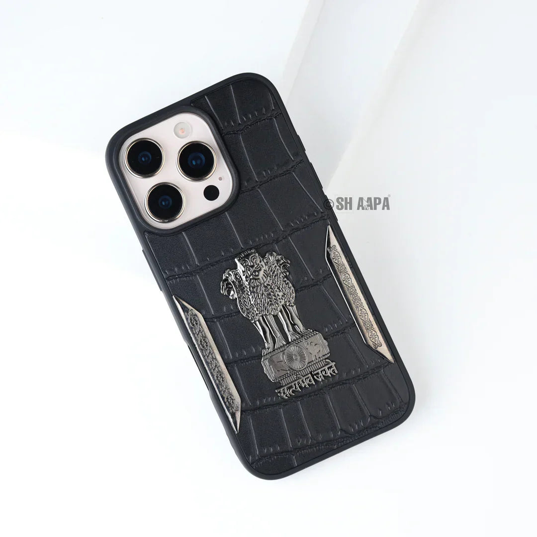 Satyamev Jayate Textured Leather Case - iPhone